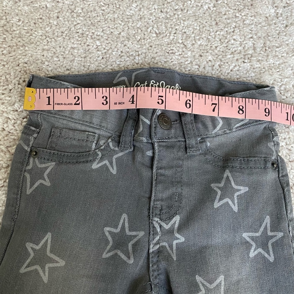CAT & JACK Skinny Gray jeans with star print - Picture 6 of 8
